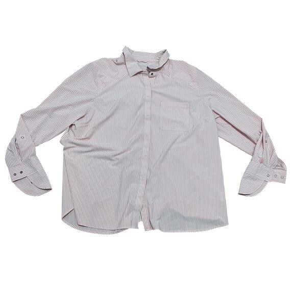 Coolibar Amara Smart Shirt‎ UPF 50+ snap up long sleeve Pink Stripe Women's 2X - Picture 1 of 8